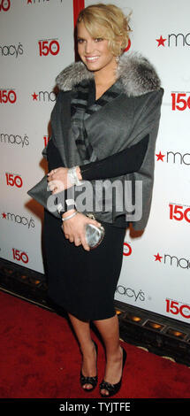 Actress and Macy's spokesperson Jessica Simpson attends the 150th birthday celebration for Macy's department store in New York on October 28, 2008.   (UPI Photo/Ezio Petersen) Stock Photo