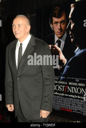 Actor Frank Langella arrives for the New York premiere of his new film 'Frost/Nixon' in which he portrays former President Nixon on November 17, 2008.   (UPI Photo/Ezio Petersen) Stock Photo