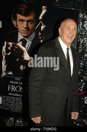 Actor Frank Langella arrives for the New York premiere of his new film 'Frost/Nixon' in which he portrays former President Nixon on November 17, 2008.   (UPI Photo/Ezio Petersen) Stock Photo