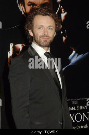 Actor Michael Sheen arrives for the New York premiere of his new film 'Frost/Nixon' in which he portrays former talk show host David Frost on November 17, 2008.   (UPI Photo/Ezio Petersen) Stock Photo