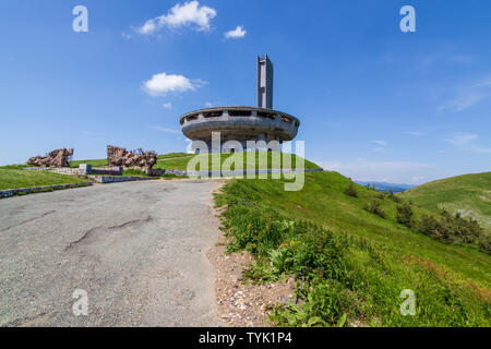 The Memorial House of the Bulgarian Communist Party sits on Buzludzha Peak Stock Photo