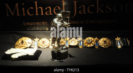 Person effects of Michael Jackson are shown during a press