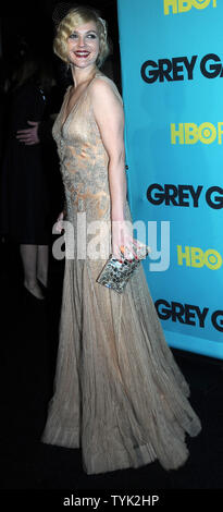 Actress Drew Barrymore attends the New York premiere of her HBO film 'Grey Gardens' held on April 14, 2009.  (UPI Photo/Ezio Petersen) Stock Photo