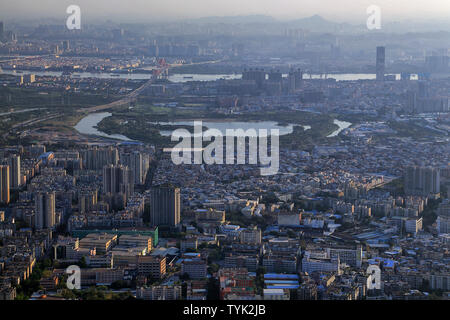 Guangzhou Tower bird's eye view of Haizhu Lake Stock Photo