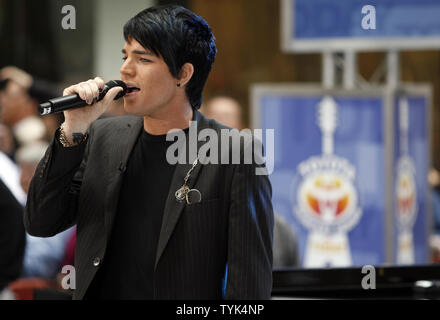 American Idol runner-up Adam Lambert performs on the NBC Today show live from Rockefeller Center in New York City on May 28, 2009.    (UPI Photo/John Angelillo) Stock Photo