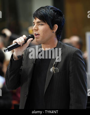 American Idol runner-up Adam Lambert performs on the NBC Today show live from Rockefeller Center in New York City on May 28, 2009.    (UPI Photo/John Angelillo) Stock Photo