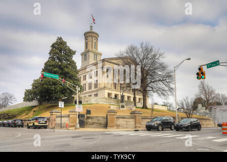 Tennessee State Capitol building in Nashville. Designed by architect William Strickland and opened in 1859 Stock Photo