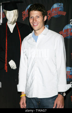 Zach Gilford promotes his new movie 'Post Grad' with a memorabilia donation at the Planet Hollywood Times Square in New York on August 20, 2009.       UPI Photo/Laura Cavanaugh Stock Photo