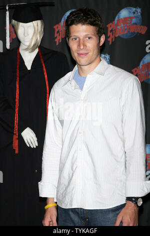 Zach Gilford promotes his new movie 'Post Grad' with a memorabilia donation at the Planet Hollywood Times Square in New York on August 20, 2009.       UPI Photo/Laura Cavanaugh Stock Photo