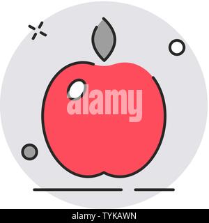 Apple icon. Modern flat design style. Vector simple illustration icon for web site page, marketing, mobile app, design element on white background Stock Vector
