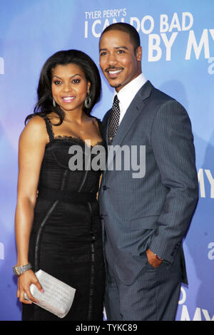 Taraji P. Henson and Brian White arrive for the premiere of 'Tyler Perry's I Can Do Bad All By Myself' at the School of Visual Arts Theater in New York on September 8, 2009.       UPI/Laura Cavanaugh Stock Photo