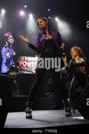 Keri Hilson performs at the Power 105.1 Powerhouse concert at the Izod Center in East Rutherford, New Jersey on October 27, 2009.         UPI/John Angelillo   . Stock Photo