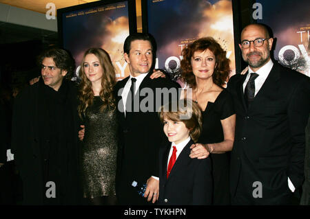 (L-R) Michael Imperioli, Saoirse Ronan, Mark Wahlberg, Christian Ashdale, Susan Sarandon and Stanley Tucci arrive for the New York special screening of 'The Lovely Bones' at the Paris Theatre in New York on December 2, 2009.       UPI /Laura Cavanaugh Stock Photo