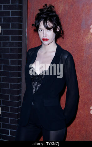 Paz de la Huerta arrives at the premiere of 'The Runaways' at the Landmark Sunshine Cinema in New York City on March 17, 2010.       UPI/John Angelillo Stock Photo