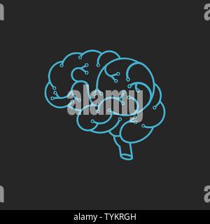 Brain Logo silhouette design vector template Stock Vector