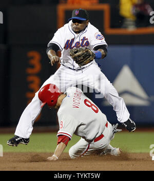 New York Mets closer Francisco Rodriguez reacts when Luis Castillo commits  an error that scores the winning runs in the ninth inning against the New  York Yankees at Yankee Stadium in New