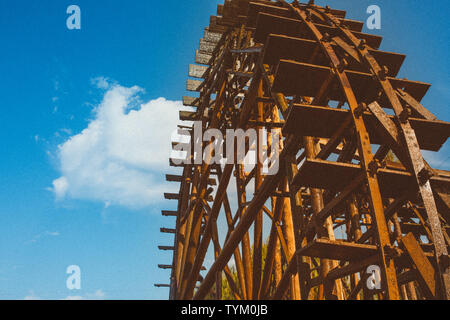 Documentary Photography: Jincheng Lanzhou, Zhongshan Bridge, Water Truck Garden Stock Photo