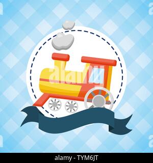 toy train baby shower card Stock Vector