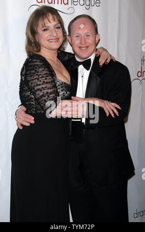 Patti LuPone and Chris Burke arrive for the Drama league's 27th Annual All-Star Benefit Gala 'A Musical Celebration of Broadway' honoring Patti LuPone at the Pierre Hotel in New York on February 7, 2011.       UPI /Laura Cavanaugh Stock Photo
