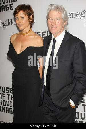 Carey Lowell and her husband Richard Gere arrive for the Museum of the Moving Image's event where actor Alec Baldwin is being honored at Cipriani on February 28, 2011 in New York City.     UPI /Monika Graff Stock Photo