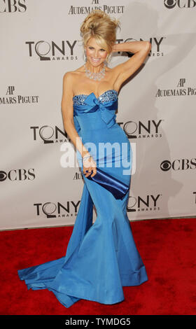 Christie Brinkley arrives at the 65th Annual Tony Awards being held at the Beacon Theatre on June 12, 2011 in New York City.     UPI/Monika Graff. Stock Photo