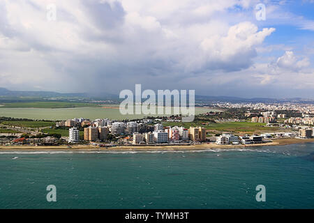 View of Larnaca suburbs near airport, Cyprus Stock Photo