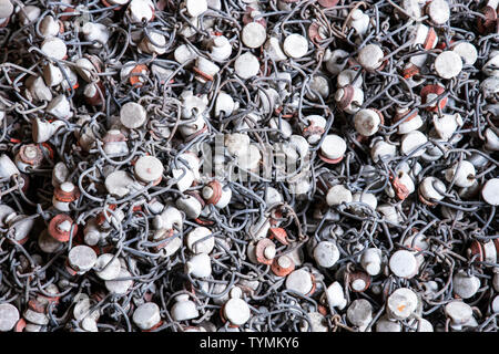 Old damaged beer bottle caps.- Image Stock Photo