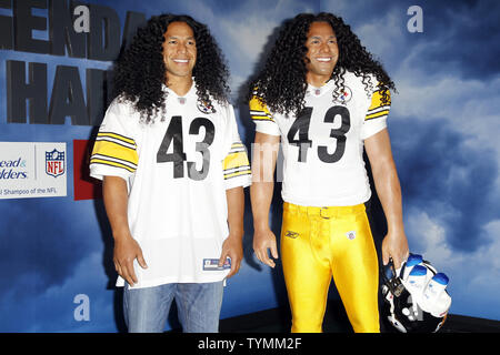 Pittsburgh Steelers football star Troy Polamalu attends his wax figure  unveiling at Madame Tussauds in New York City New York Stock Photo - Alamy