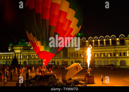 Hot air balloons festival, night start Stock Photo