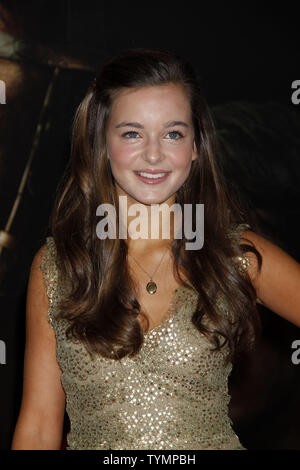 Celine Buckens arrives for the premiere of 'War Horse' at Avery Fisher Hall at Lincoln Center in New York on December 4, 2011.       UPI /Laura Cavanaugh Stock Photo