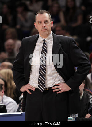 Indiana Pacers head coach Frank Vogel reacts in the third quarter against the New York Knicks at Madison Square Garden in New York City on March 16, 2012.      UPI/John Angelillo Stock Photo