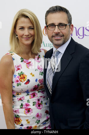 Steve Carell and wife Nancy Walls arrive on the red carpet at the world premiere of Columbia Pictures 'Hope Springs' at the SVA Theater in New York City on August 6, 2012.       UPI/John Angelillo Stock Photo