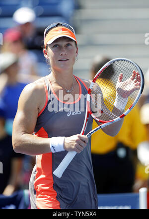 Samantha Stosur of Australia reacts against Heather Watson of Great ...