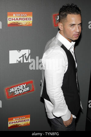 Mike 'The Situation' Sorrentino arrives on the red carpet for the 'Jersey Shore' Final Season Premiere at Bagatelle in New York City on October 4, 2012.       UPI/John Angelillo Stock Photo