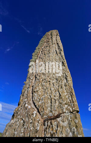 Close up view of one of the Stones of Stenness on Mainland Orkney Stock Photo