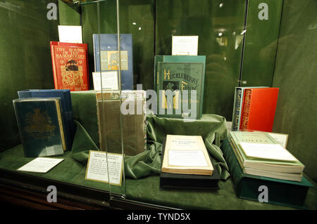 First edition copies of many classic books are on display at a press preview for the 59th annual Winter Antiques Show at the Park Avenue Armory in New York in New York City on January 24, 2013. The show is open to the public January 25-February 3, 2013 and features 73 exhibitors, including eight new to the show, and thousands of works of fine art, furniture, and decorative objects.    UPI/John Angelillo Stock Photo