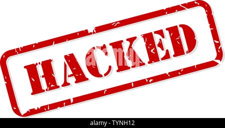 Hacked red rubber stamp vector isolated Stock Vector