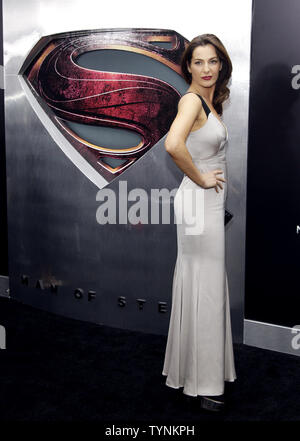 Ayelet Zurer arrives on the red carpet at the Man Of Steel world premiere at Lincoln Center's Alice Tully Hall in New York City on June 10, 2013.    UPI/John Angelillo Stock Photo