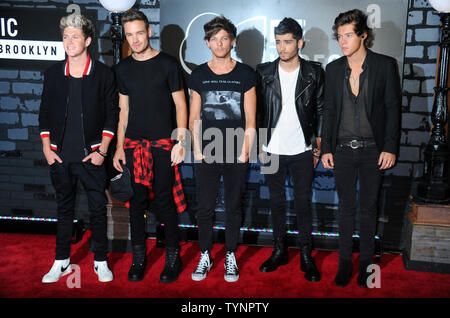 One Direction arrives on the red carpet at the 2013 MTV Video Music Awards at Barclays Center in New York City on August 25, 2013. This is the first time the awards show has been held in Brooklyn and Barclays Center which opened last September.      UPI/Dennis Van Tine Stock Photo