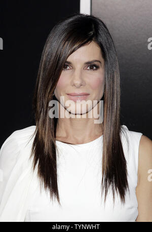 Sandra Bullock arrives on the red carpet at the New York Premiere of Gravity at AMC Lincoln Square in New York City on October 1, 2013.       UPI/John Angelillo Stock Photo