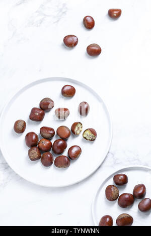 Sugar-fried chestnuts. Stock Photo