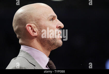 Brooklyn Nets head coach Jason Kidd stands near the bench in the second half against the New York Knicks at Barclays Center in New York City on December 5, 2013. The Knicks defeated the Nets 113-83.     UPI/John Angelillo Stock Photo