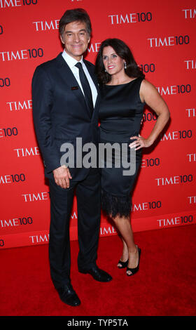 Dr. Mehmet Oz and his wife Lisa arrive on the red carpet at the TIME 100 Gala at Jazz at Lincoln Center on April 29, 2014 in New York City.     UPI/Monika Graff Stock Photo