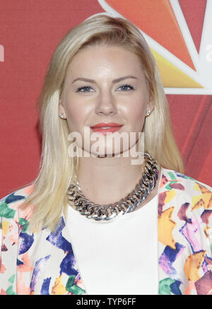 Elisha Cuthbert arrives on the red carpet at NBC's Upfront Presentation at the Jacob Javitz Center in New York City on May 12, 2014.      UPI/John Angelillo Stock Photo