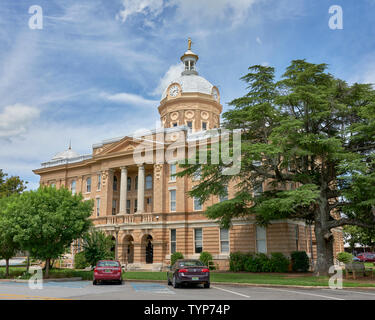 Clay County Alabama courthouse features architecture elements of Italian Renaissance with a dome top, in the county seat of Ashland Alabama, USA. Stock Photo