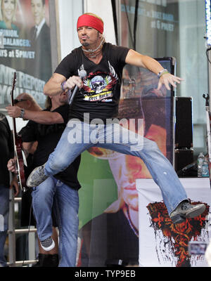 Bret Michaels performs on Fox & Friends All American Summer Concert Series in New York City on July 18, 2014. Bret Michaels is an American musician known for his work as the lead singer in the glam-metal band Poison.      UPI/John Angelillo Stock Photo