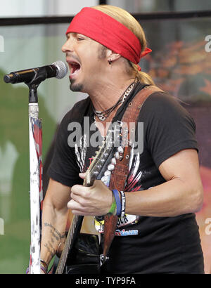 Bret Michaels performs on Fox & Friends All American Summer Concert Series in New York City on July 18, 2014. Bret Michaels is an American musician known for his work as the lead singer in the glam-metal band Poison.      UPI/John Angelillo Stock Photo