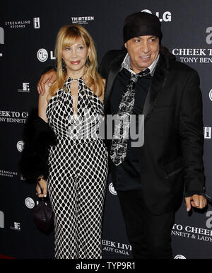 Maureen Van Zandt and Steven Van Zandt arrive on the red carpet before the taping of an upcoming television concert special 'Cheek To Cheek' at Jazz at Lincoln Center at the Time Warner Center in New York City on July 28, 2014. Lady Gaga and Tony Bennett are collaborating on a jazz record that will be released later this fall.      UPI/John Angelillo Stock Photo