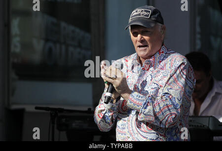 Mike Love and The Beach Boys perform on Fox & Friends All American Summer Concert Series in New York City on August 15, 2014. The Beach Boys are an American rock band formed in Hawthorne, California in 1961.  UPI/John Angelillo Stock Photo