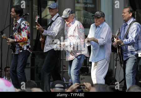 The Beach Boys perform on Fox & Friends All American Summer Concert Series in New York City on August 15, 2014. The Beach Boys are an American rock band formed in Hawthorne, California in 1961.  UPI/John Angelillo Stock Photo